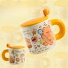 Cartoon Cup with Lid Cute Butter Bear Ceramic Mug with Lid with Spoon Ceramic Cup Water Cup Female Souvenir