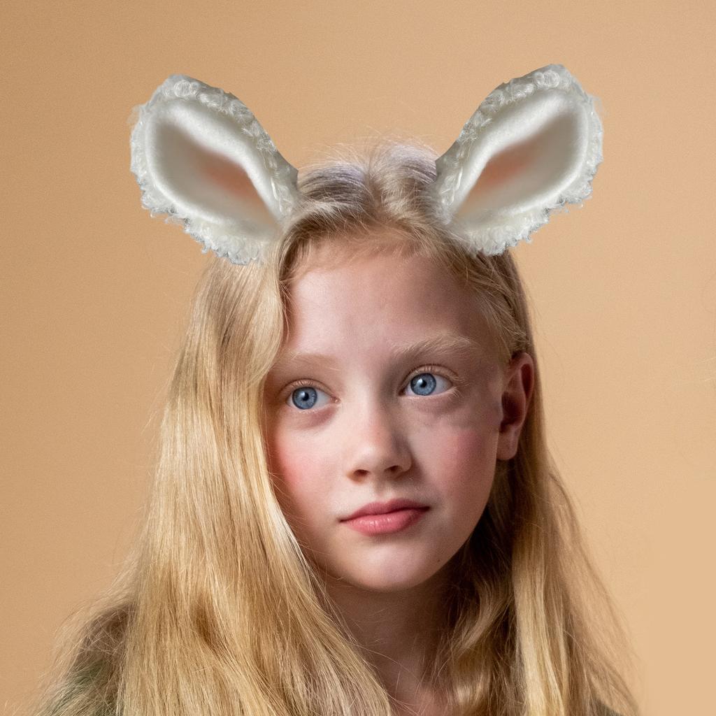 Cute Sheep Ear Accessories for Women Soft Plush Lamb Ears Headband Decorations for Makeup and Cosplay