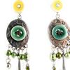 [D9643] - Green 'Couture' Designer Earrings