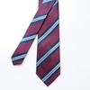 [Michiko London] Brand Necktie, 100% Silk, Jacquard Weave, Stripe (Pattern A: Wine)