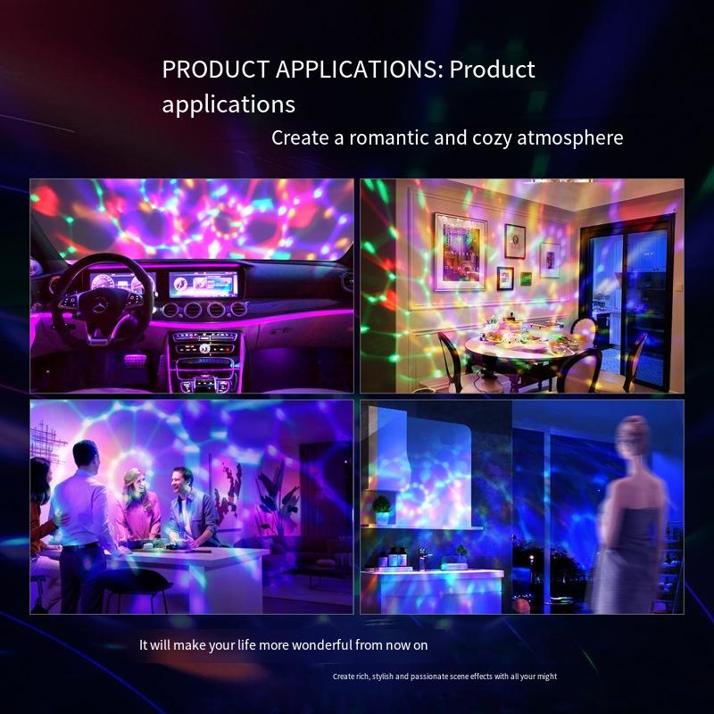 1 шт. Автомобильный проекционный фонарь USB5V блок питания красочный голосовой флэш-накопитель для спальни декоративный фонарь