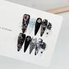 Dark Hand-wearing Armor Personalized Halloween Spider Skull Nail Art Piece Long Pointed Round Fake Nail Piece Removable