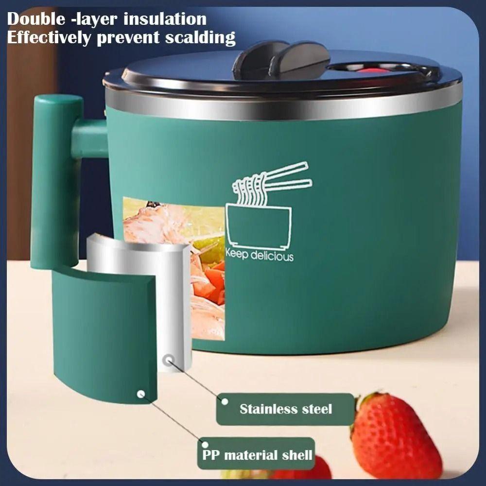 Stainless Steel Ramen Bowl Draining Instant Noodle Bowl Portable Bento Box