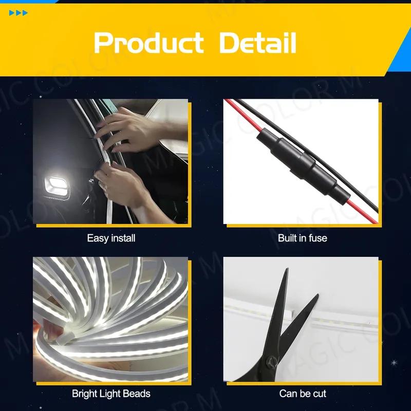 5M Car Trunk Light For Tesla 3 Y S X Car Ambient Decorative Atmosphere Lamp Led Flexible Strip Universal Ultra-bright Interior
