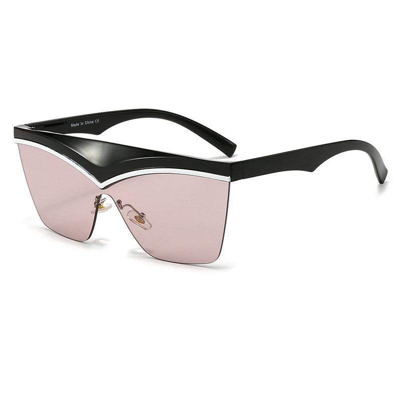 Fashion Sun Glasses Personality One-Piece Cat-Eye Ins Sun Glasses Women's Street Shooting Contrast Color Trend Men's Retro Uv400 G