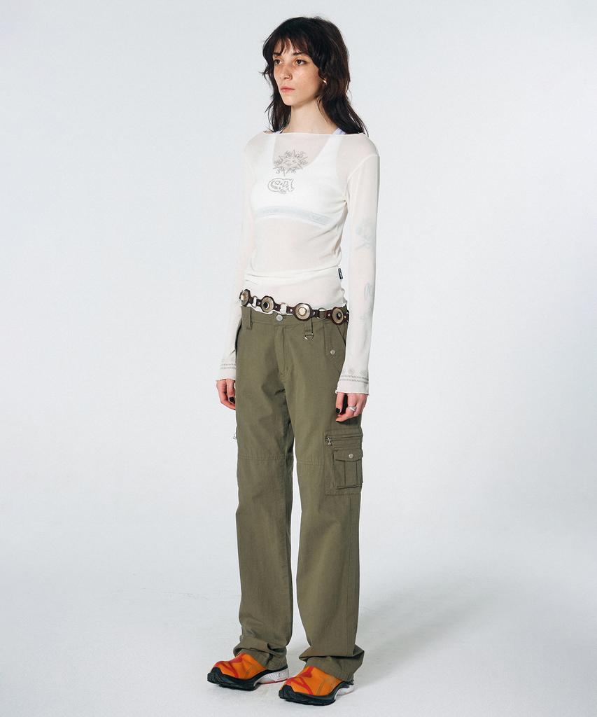SCULPTOR Straight Lowrise Cargo Pants Khaki