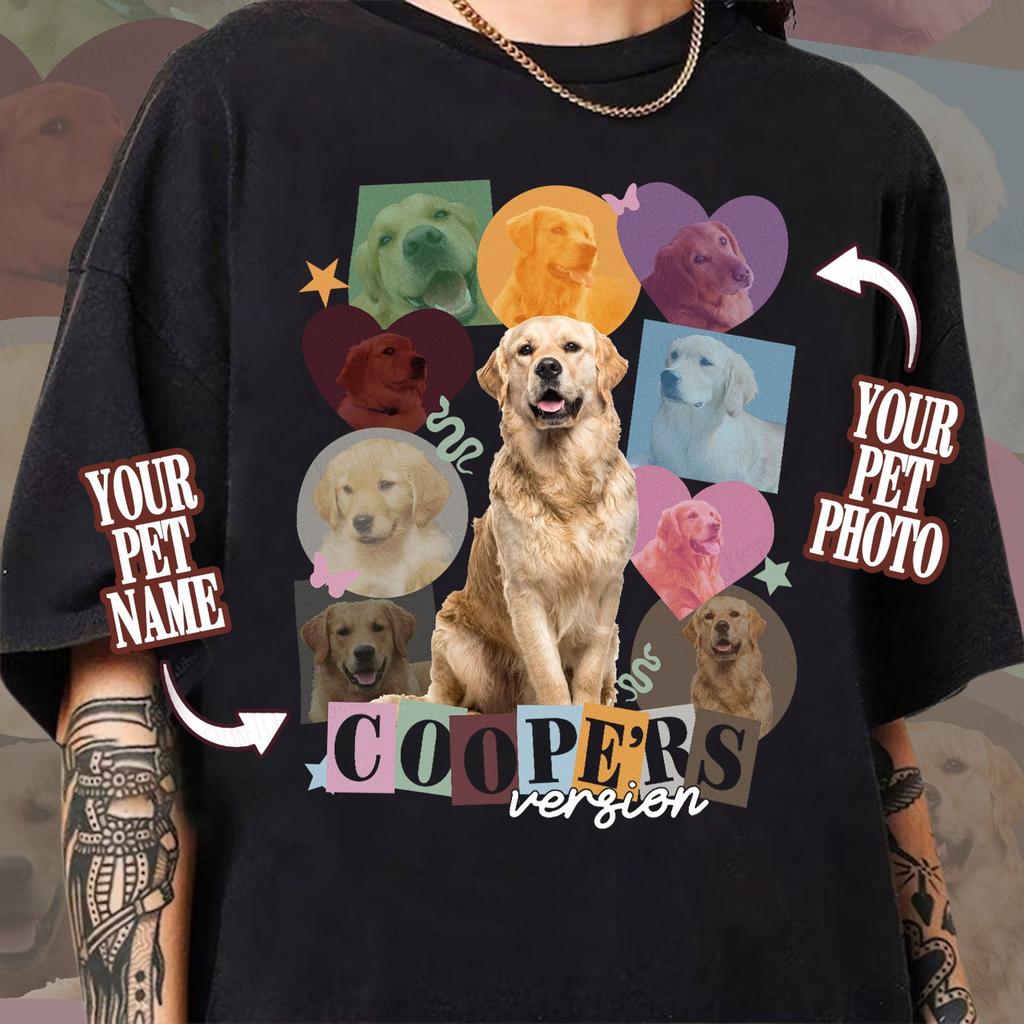 Custom Dog Bootleg Shirt, Personalized Dog Bootleg Shirt, Custom Dog Shirt, Custom Pet Portrait Shirt, Dog Photo Shirt, Custom Dog's Version