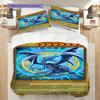 Blueeyes White Dragon Card Threepiece Set 1 Duvet Cover 2 Pillowcase Without Core Duvet Cover And Pillowcase Bedding Set