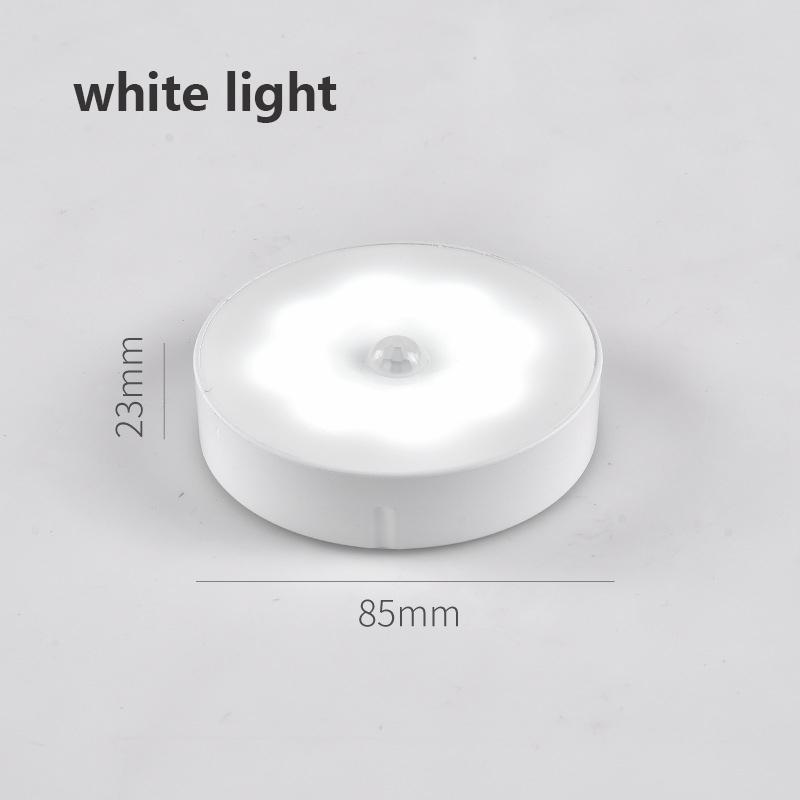 Motion Sensor LED Light USB Nightlights Chargeable Lamp for Kitchen Bedroom Stairs Hallway Cabinet Closet Wardrobe Night Lights ADM