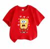 Cute Loving Heart Cartoon Sponge Print Kids T Shirt 100% Cot
