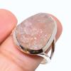 Natural Morganite Rough Gemstone 925 Solid Sterling Silver Gift Ring S.9.5 T0y20