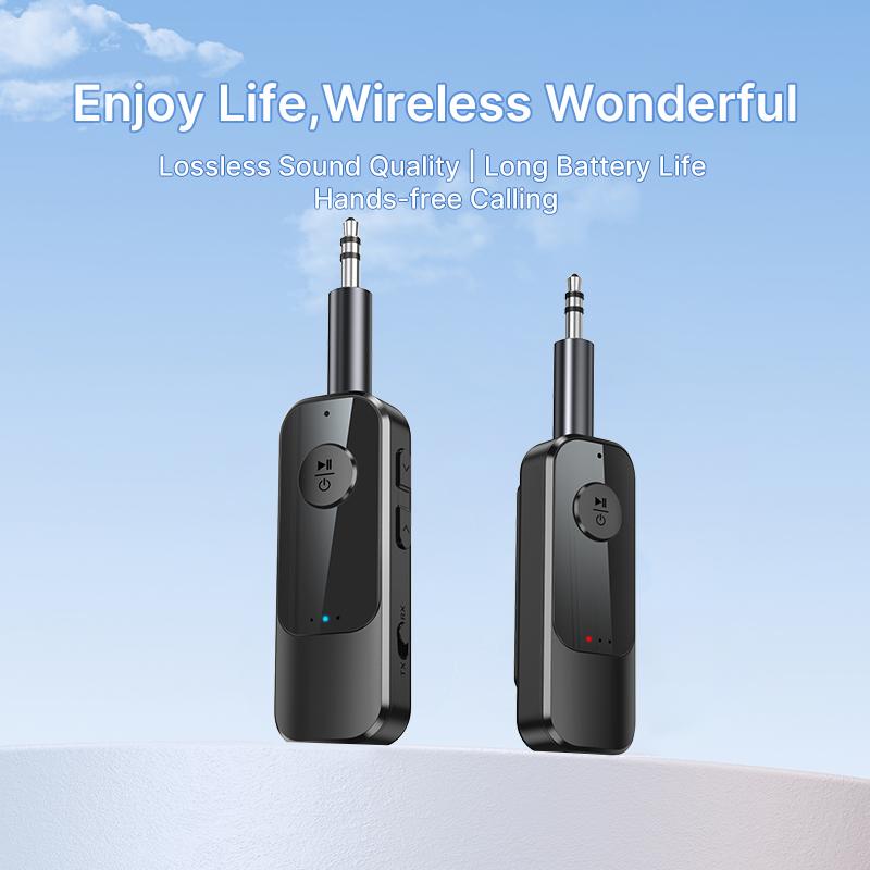 2 в 1 Bluetooth аудио приемник передатчик 3,5 мм AUX TF с микрофоном Hi-Fi стерео музыкальный беспроводной адаптер для автомобиля самолета ТВ ПК наушников