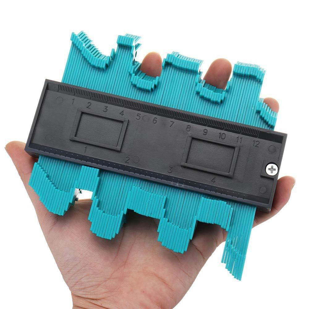 Zinc Zinc Alloy Edge Shape Contour Gauge Plastic Angle Ruler Contour Profile Gauge Tile Carpet Cutting
