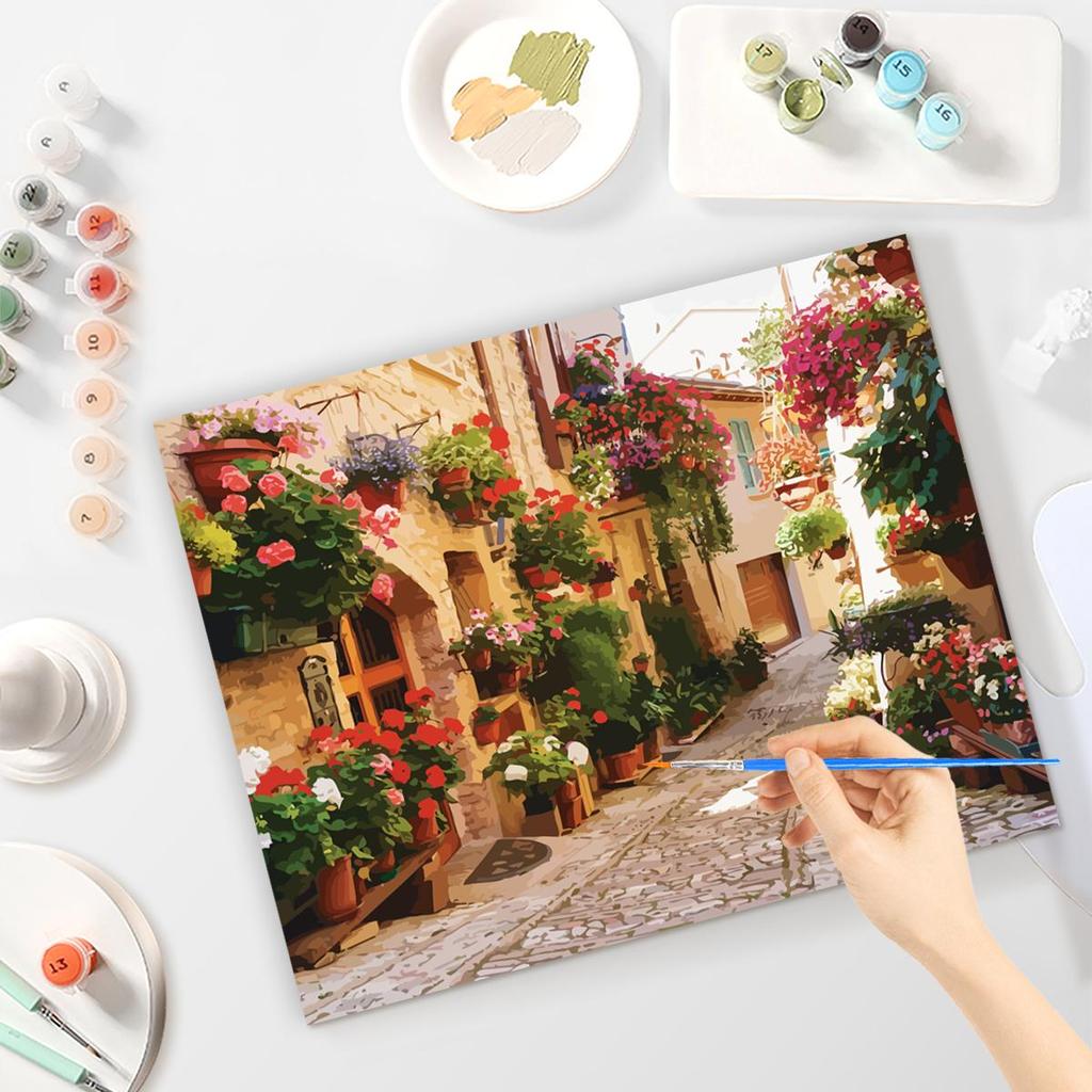 RUOPOTY Краска по номерам для взрослых начинающих цветы Diy подарок холст живопись наборы акриловых красок рисунок ручная работа 40x50 см