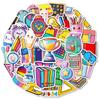 50 Creative Hand-Painted Various Stationery Doodles Stickers Books Pencil Alarm Clocks Do Not Repeat Decorative Stickers