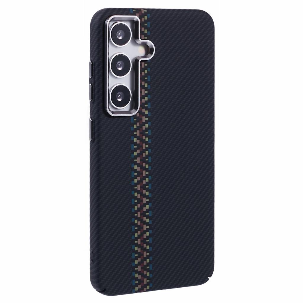 For Samsung Galaxy S25 Case Compatible with MagSafe Carbon Fiber Texture Water Transfer PC Phone Cover