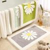 Small Daisy Non-Slip Bathroom Mat - Absorbent Floor Mat for Bathroom or Toilet
