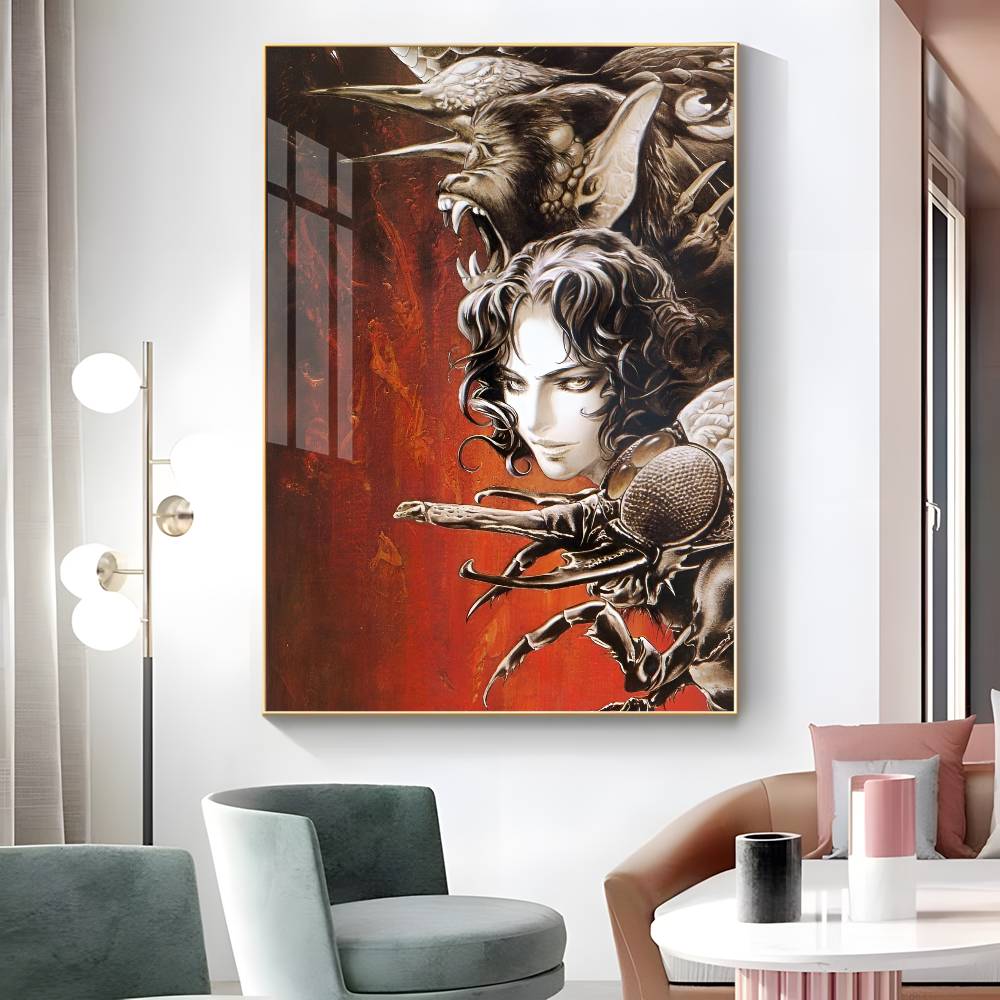1 шт. Игровой плакат-наклейка Castlevania, водостойкая настенная art для гостиной, спальни, домашнего декора