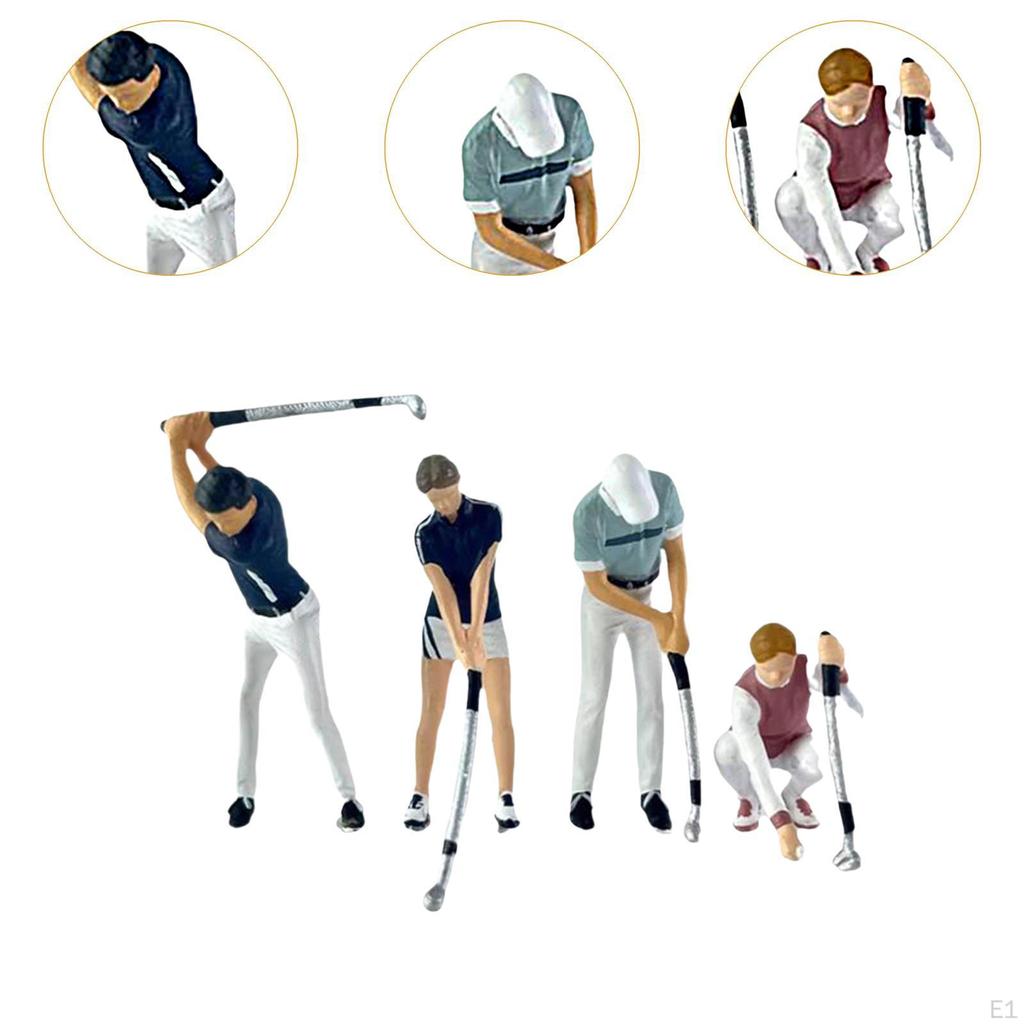 4 шт. 1/64 масштабная фигурка человека, крошечная модель, украшение для песочного стола, мини-гольфист, коллекционные предметы