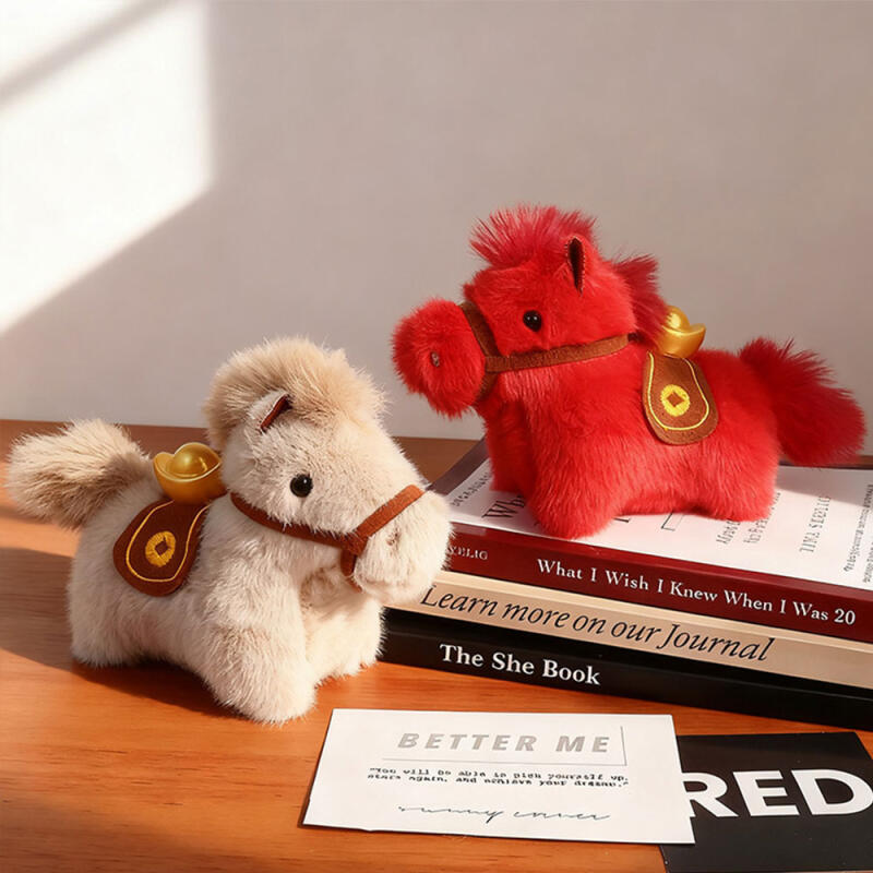 Year of the Red Horse Horse Zodiac Pony Saddle Doll Lucky Keychain