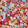 100pcs/Lot 6mm Mix Color Square Alphabet Letter Beads DIY Bracelets Necklace Big Hole Acrylic Beads for Jewelry Making Supplies