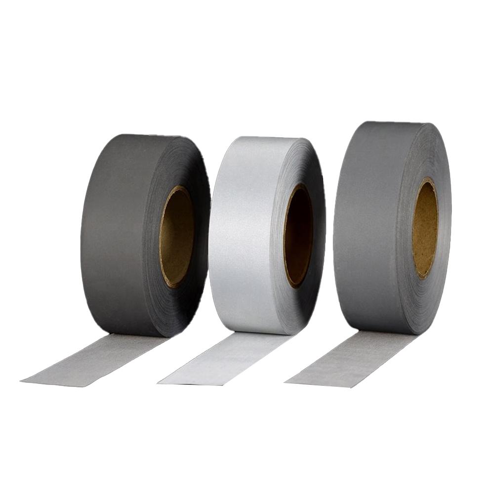 Cinta Reflectante De Poliéster 5cm Sew-on Reflective Tape Silver Grey Reflective Fabric for Safety Vest Manufacturers