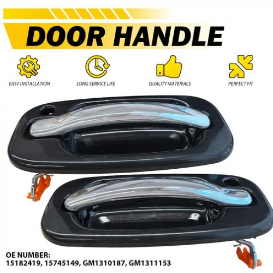Front Outside Door Handles Set Chrome For 99-06 Tahoe Yukon Sierra Silverado