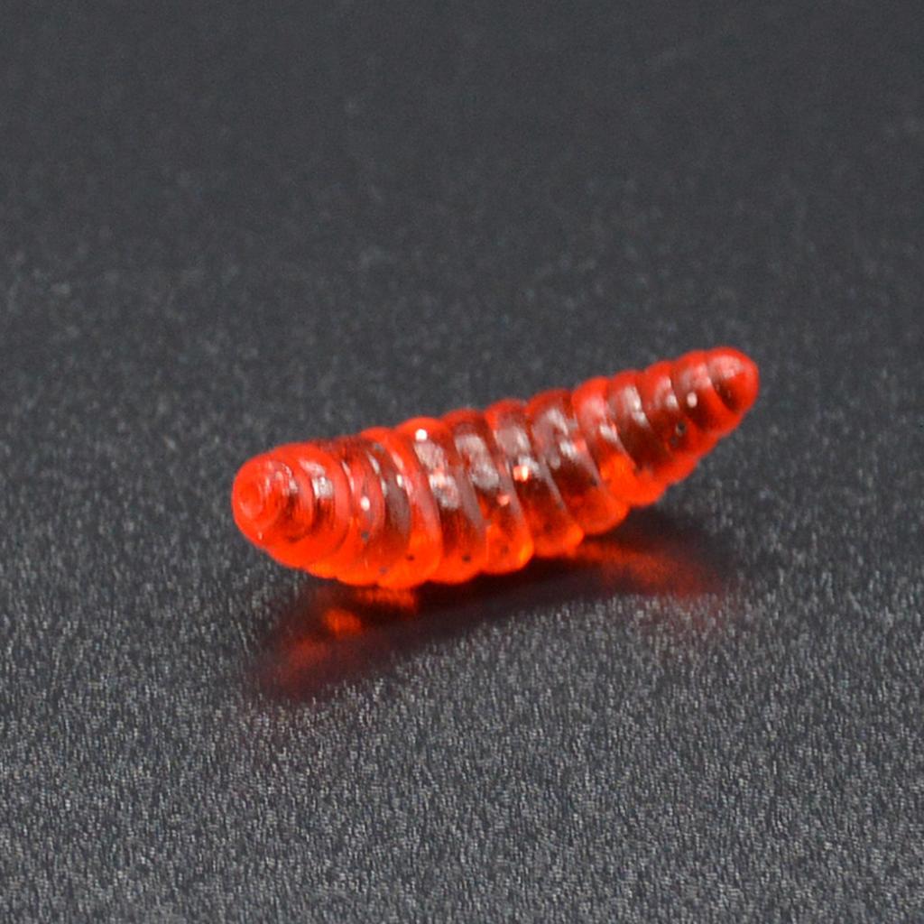 100Pcs 2.1cm Soft Lure Trout Worm Bait Fishing Worm Artificial Silicone Worm Fishing Lure Tackle for Bass Trout Fishing