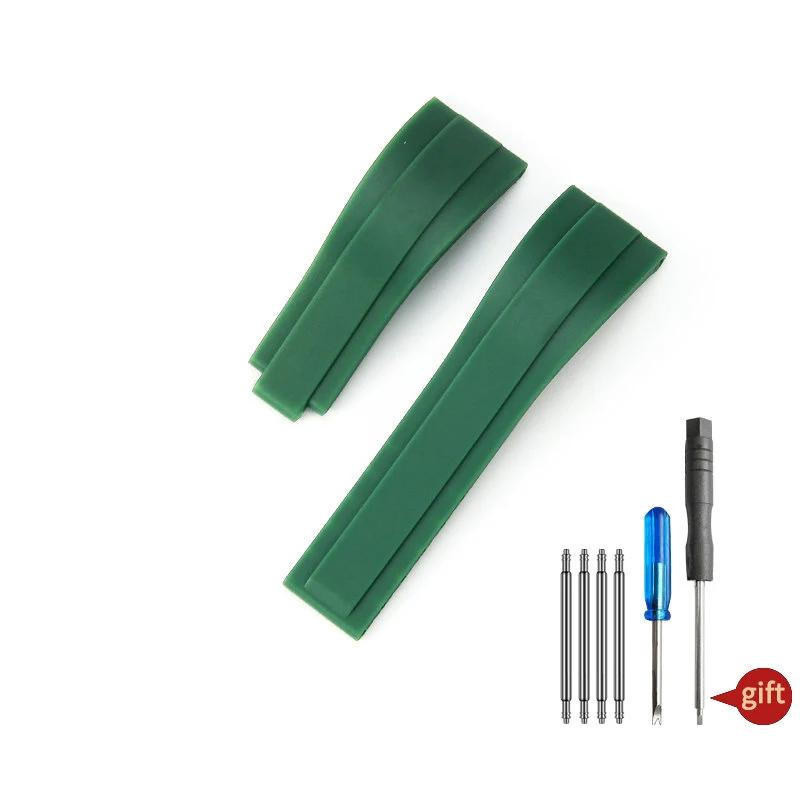 Nature Мягкий Силиконовый Каучук Мужской 20мм Ремешок Для Часов Для Rolex Ремешок для Часов Daytona Submariner GMT OYSTERFLEX Браслет Складная Застежка