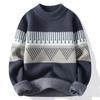 Hot Sale, Autumn and Winter New Printed Semi-turtleneck Sweater Men's Bottom Knitted Sweater Sweater