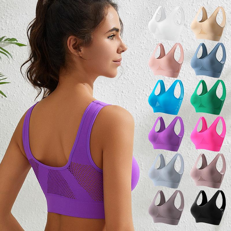 M-5XL Seamless Bras For Women Push Up Hollow Breathable Sports Bra Female Unwired No Pads Crop Top Girls Sexy Lingerie Brassiere