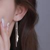 Серебряные Шикарные Серьги-гвоздики с Кисточками в виде Листьев для Женщин Модные Украшения Минималистичные Аксессуары