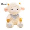 Soft Huggable Doll Cute Lamb Plush Toy, Sheep Stuffed Animal with Knit Bandana, Fluffy Curly Fur Plushie for Kids Girls Birthday Gift, Year