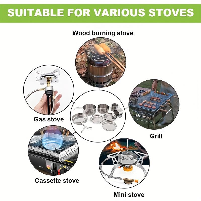 Набор походной посуды и столовых приборов, набор походных кастрюль и сковородок с тарелками и чашками для кемпинга, для кемпинга, походов, пешего туризма