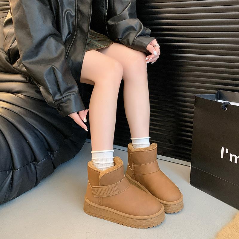 Мода 2024 года Брендовая обувь для женщин Ботильоны женские Модные повседневные ботинки с круглым носком Женские зимние короткие плюшевые однотонные зимние ботинки Zapatos