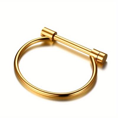 Мода Роскошь Известный Бренд Ювелирные Изделия Любовь Винтовой Манжетный Браслет Для Женщин Золотой Цвет Нержавеющая Сталь Браслеты и Банглы