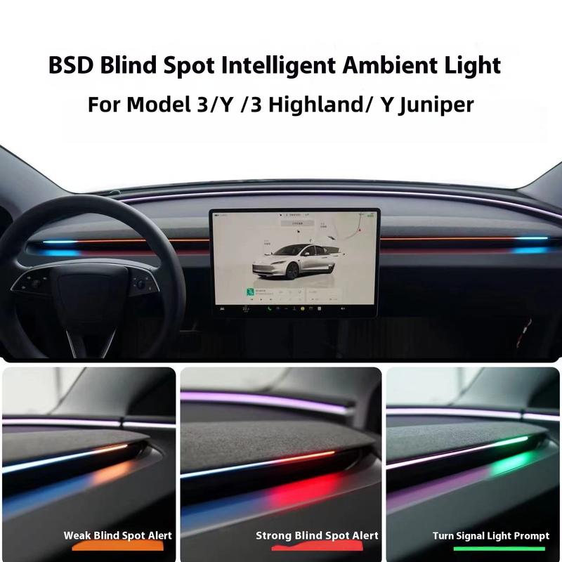 Intelligent Air Vent Ambient Light System Blind Spot Monitoring BSD System for Tesla New Y Juniper Model 3 Highland Model 3 Y
