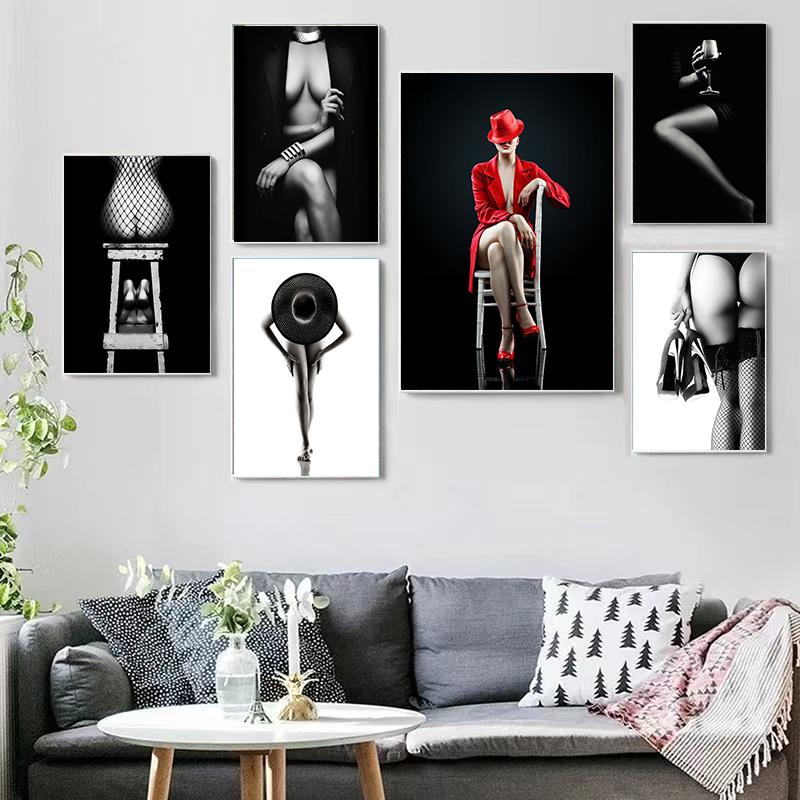 Naked Woman Sexy Leg Wall Art Canvas Painting Sexy Woman Poster and Prints Modern Art for Bedroom Living Room Home Decoration