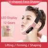 Новый лифтинг-подтягивающий формирователь лица Высокочастотный микротоковый прибор для похудения лица 12-скоростная регулируемая вибрация V-образный массажер для лица