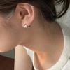 Серьги-пряжки Love Ear Buckle Femininity Circle Wide Face Heart Circon Earrings