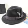 Men Fedora Hat Feather And Bow Decor Vintage Short Brim Felt Hat Solid Color Women Panama Hat 1920s Floppy Hat for All-Day Wear