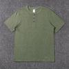 Heavyweight Slub Cotton Men‘s T-Shirt Henley Neck American Vintage Loose Soft Undershirt Summer