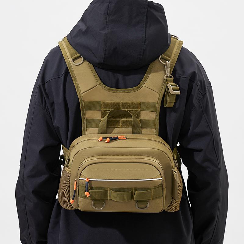 Многофункциональная спортивная нагрудная сумка большой емкости, новая тактическая нагрудная сумка, камуфляжный спортивный мужской жилет-рюкзак