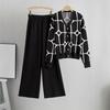 European & American Fashion Knit Wide-Leg Pants & Sweater Set - Women's Autumn Two-Piece