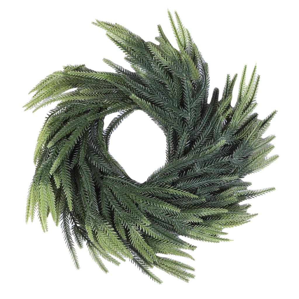Xmas Wreath Outdoor Front Door Decoration Lifelike Simulated Pine Needle Wreath 40cm