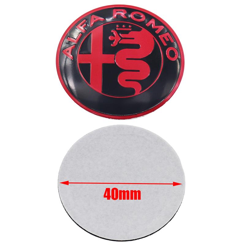JNZSP1 1pcs 3D alfa romeo 40mm aluminum steer wheel emblem Sticker Car Steering Wheel Sticker Car Interior Emblem Car Accessories