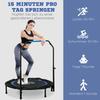 40" Foldable Mini Fitness Trampoline, with Adjustable Foam Handle, Blue