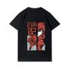 Футболки унисекс с принтом Evangelion больших размеров, хлопковые топы с круглым вырезом, летние повседневные черные футболки в стиле аниме