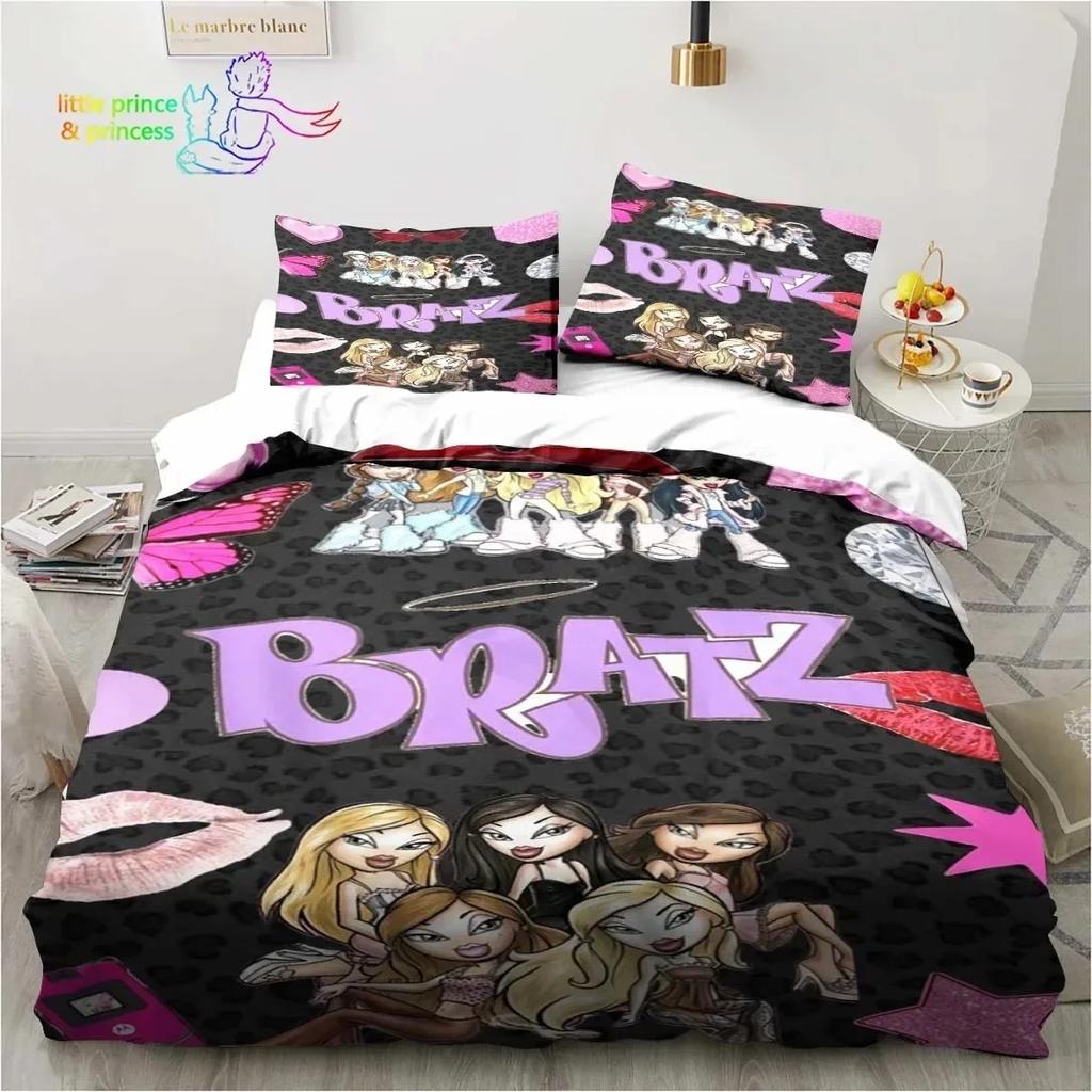 Мультяшная кукла Братц 3D принт Постельное белье Односпальный Полуторный Двуспальный Кингсайз Комплект постельного белья Взрослый Ребенок Девочки Спальня Постельное белье Подарок
