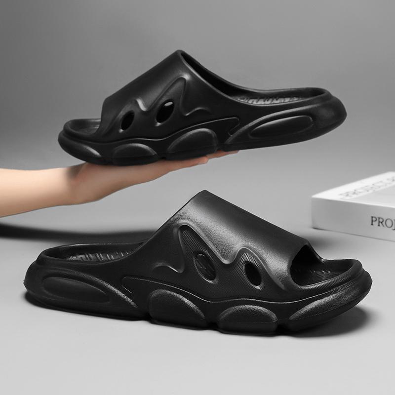 Fashion Men and Women Lightweight Non-slip Slippers Couple Sandals Summer Beach Sandals EVA Thick Soled Family Fashion Bathroom Shoes